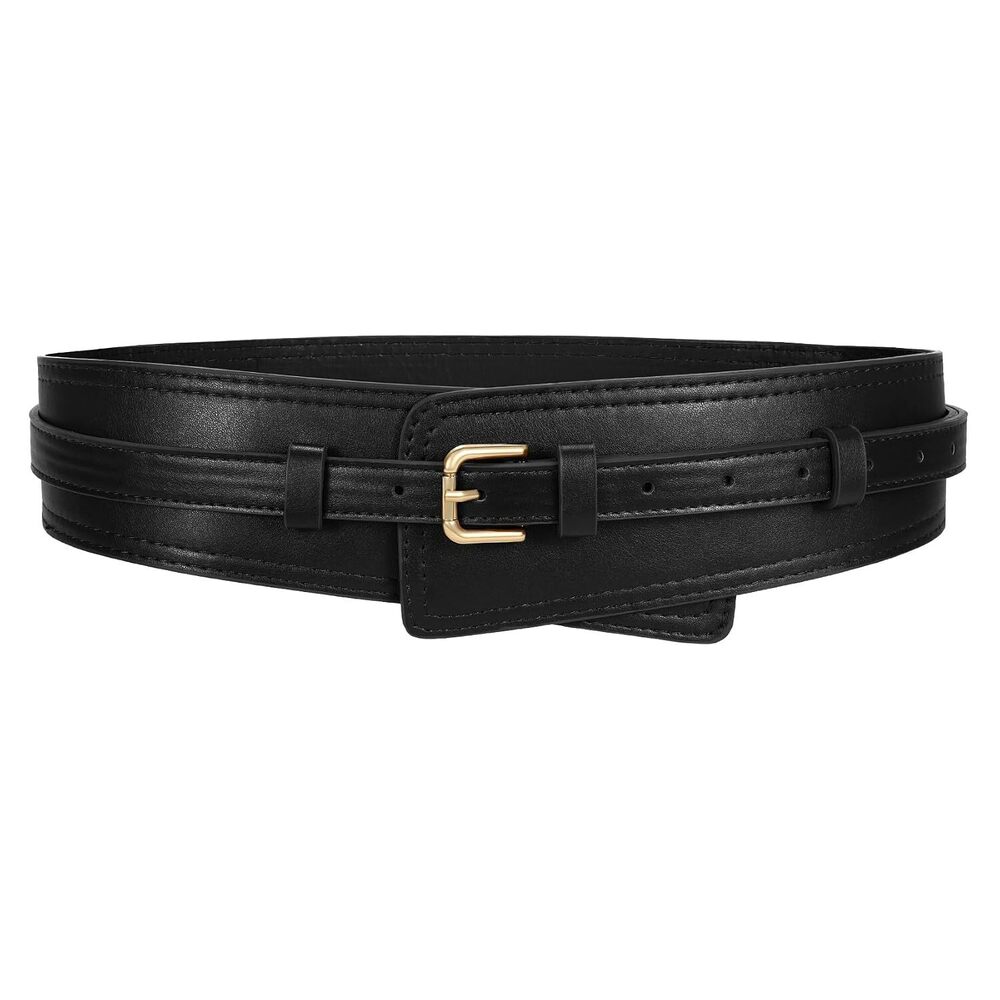 Women Wide Waist Belts for Dress Women Fashion Wide Leather Belt 2-in-1